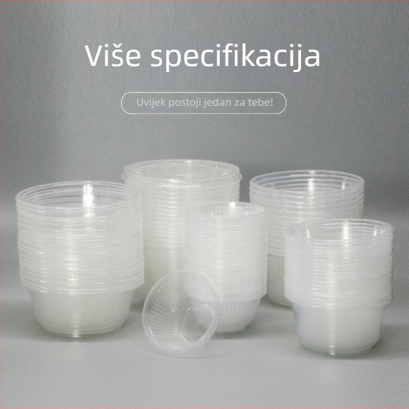 Debela jednokratna plastična kutija za dostavu s zdjelama za kondicioniranje, degustaciju i juhu, prozirna zdjela za ocat; Nije prikladna za mikrovalnu pećnicu; Moguć ispis logotipa; Licenca Guangdongxk16-204-01508