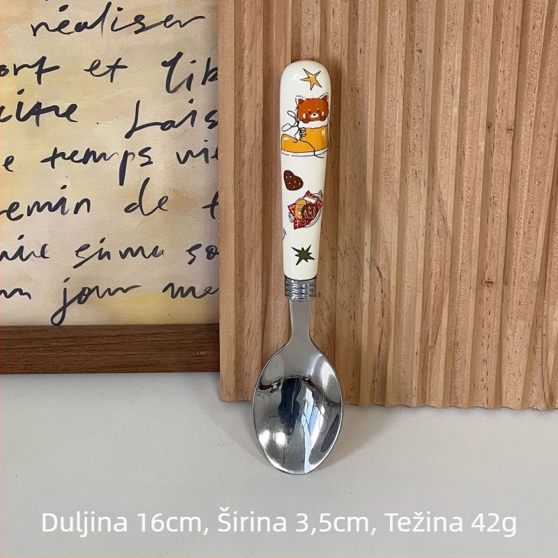 Slatki dječji set pribora od 304 nehrđajućeg čelika — nož, vilica, žlica i štapići; višefunkcionalno, strojno polirano