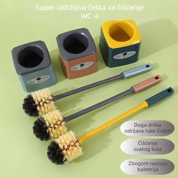 Set četkica za WC s bazom za odvod, dugačak držač, bez mrtvih kutova (Materijal: Plastika; Marka: Unique)