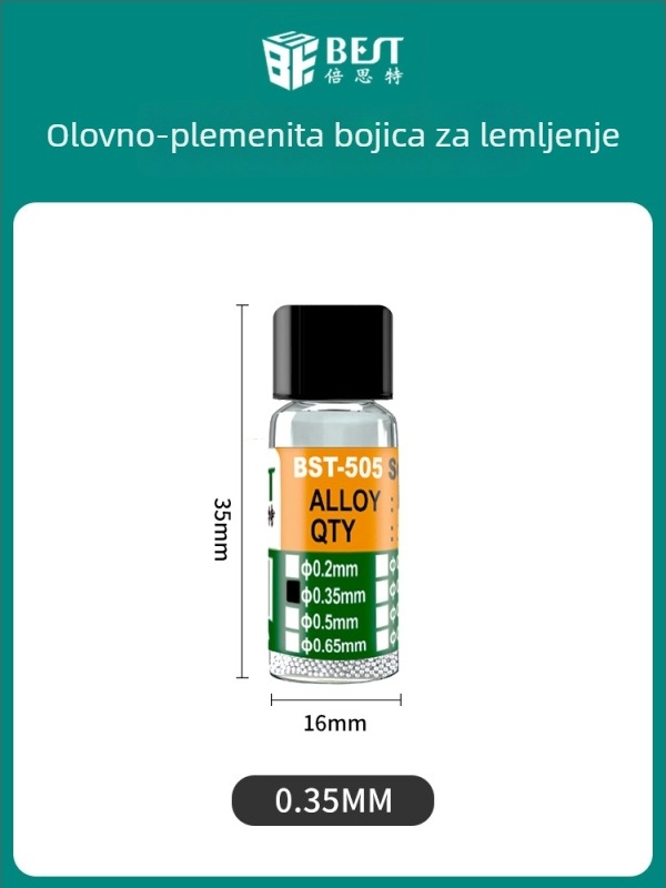 BEST tin kuglice s čvrstim jezgrama 63/37 olovno-tinova zliatina, za lemljenje BGA, niska temperatura, polusferične kuglice, broj marke 0,76