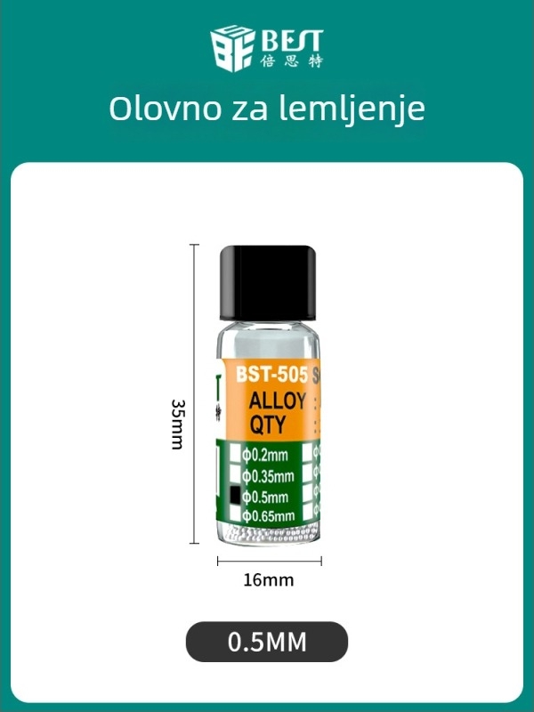 BEST tin kuglice s čvrstim jezgrama 63/37 olovno-tinova zliatina, za lemljenje BGA, niska temperatura, polusferične kuglice, broj marke 0,76