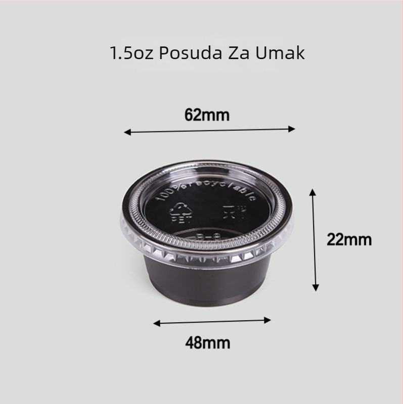 Jednokratna posuda za umake s poklopcem za dostavu, nepropusna, podijeljene pregrade 1–6, PET materijal