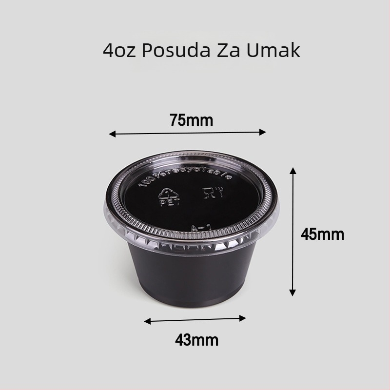 Jednokratna posuda za umake s poklopcem za dostavu, nepropusna, podijeljene pregrade 1–6, PET materijal