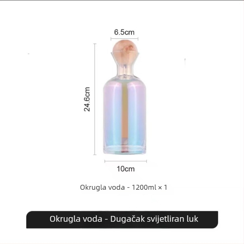 Set staklenih čaša i karafice za sok za kućnu upotrebu, svijetlo luksuzan stil, staklo otporno na visoke temperature, velika kapaciteta