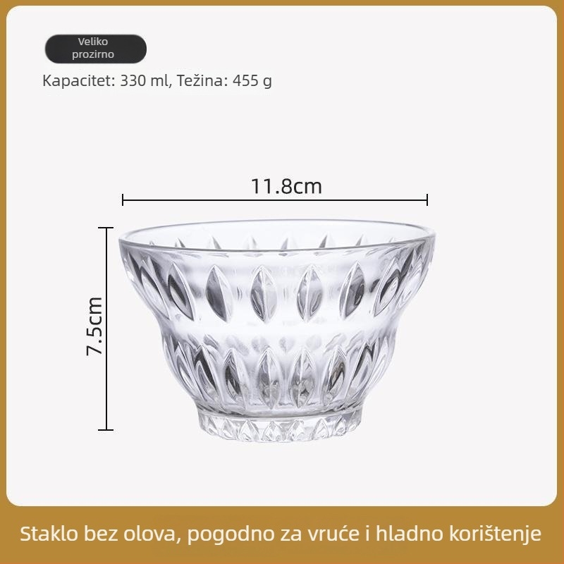 Set staklenih zdjela za desert, termički otporno staklo, okrugli oblik, jednostavan stil, prvoklasna kvaliteta