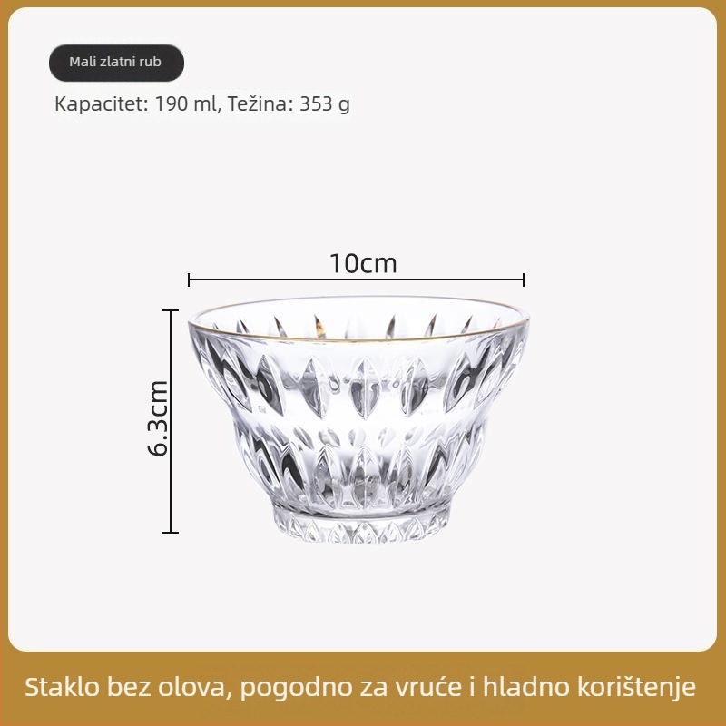 Set staklenih zdjela za desert, termički otporno staklo, okrugli oblik, jednostavan stil, prvoklasna kvaliteta