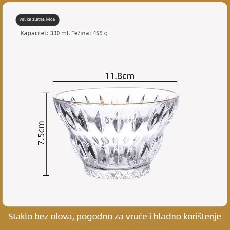 Set staklenih zdjela za desert, termički otporno staklo, okrugli oblik, jednostavan stil, prvoklasna kvaliteta