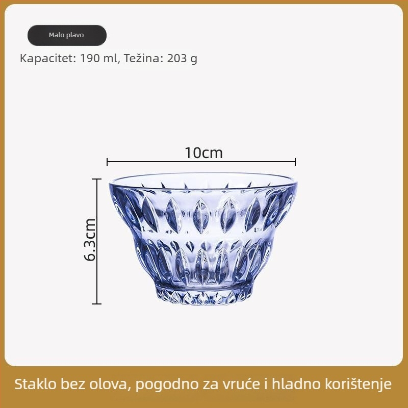 Set staklenih zdjela za desert, termički otporno staklo, okrugli oblik, jednostavan stil, prvoklasna kvaliteta