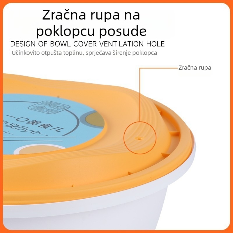 Jednokratna kružna plastična posuda za užinu – Materijal: PP polipropilen; Mikrovalna kompatibilnost: Da; Ispis logotipa: Da; Prilagodba: Da