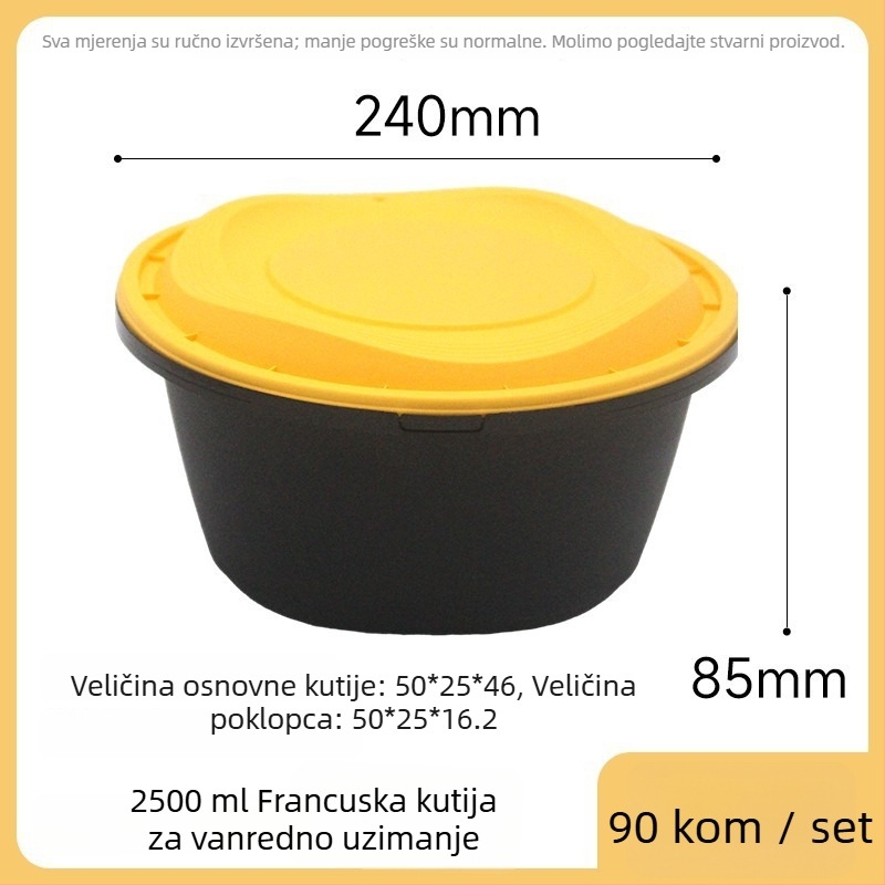 Jednokratna kružna plastična posuda za užinu – Materijal: PP polipropilen; Mikrovalna kompatibilnost: Da; Ispis logotipa: Da; Prilagodba: Da