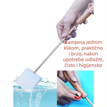 Jednokratna četka za zahod za kućnu upotrebu — bez mrtvih kutova, čišćenje proreza, zamjensko jezgro, plastika