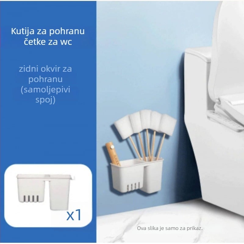 Jednokratna četka za zahod za kućnu upotrebu — bez mrtvih kutova, čišćenje proreza, zamjensko jezgro, plastika