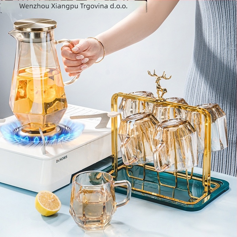 Xiangpu stakleni set za čaj – nordijskog stila, otporan na toplinu, za dom, poslovni poklon