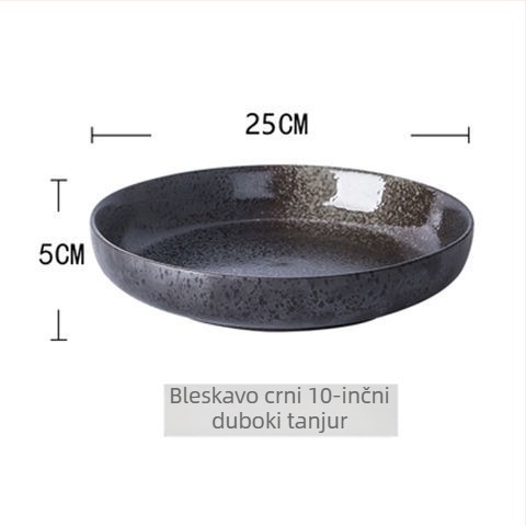 Porcelanski set posuđa u japanskom stilu – ovalni oblik, površina s premazom spreja, čvrst uzorak