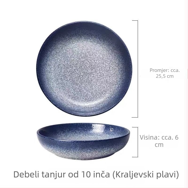 Porcelanski set posuđa u japanskom stilu – ovalni oblik, površina s premazom spreja, čvrst uzorak
