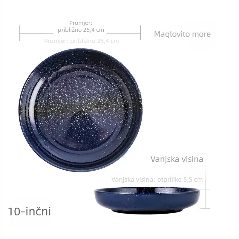 Porcelanski set posuđa u japanskom stilu – ovalni oblik, površina s premazom spreja, čvrst uzorak