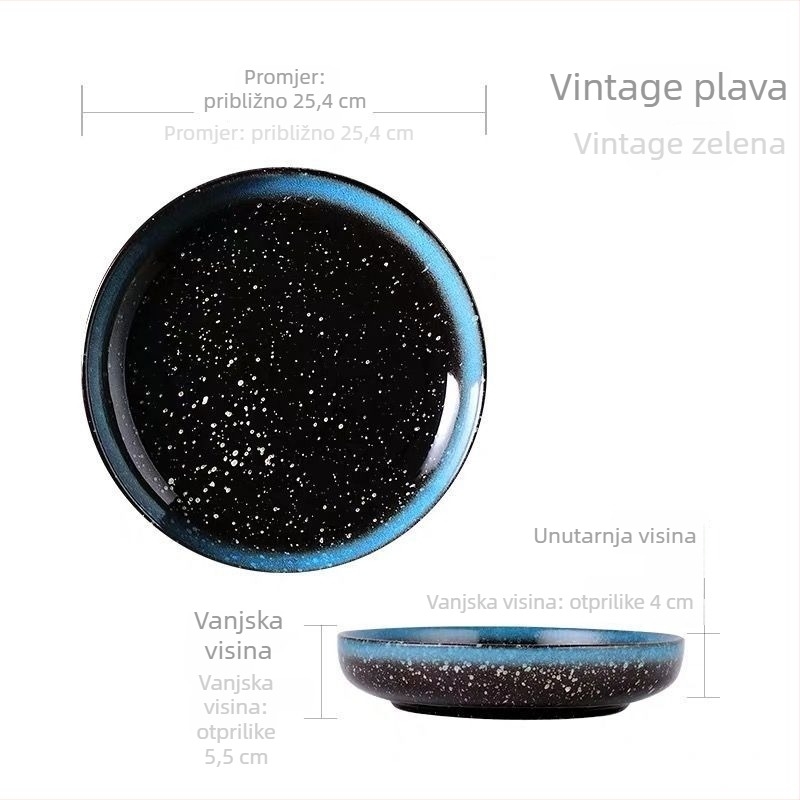 Porcelanski set posuđa u japanskom stilu – ovalni oblik, površina s premazom spreja, čvrst uzorak