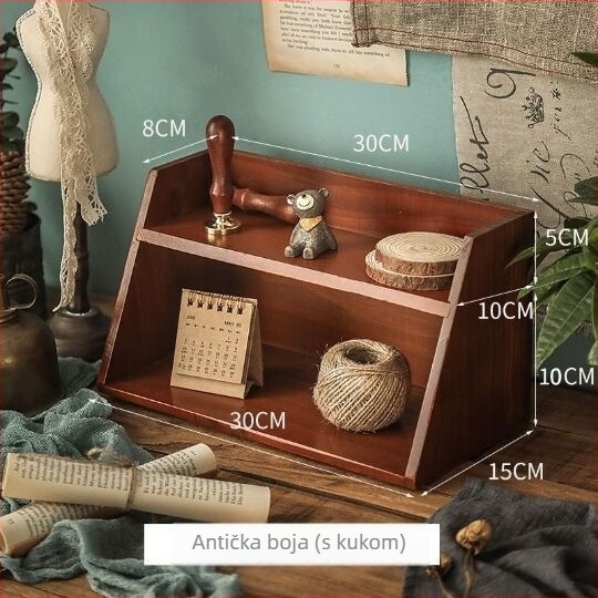 Drveni pladanj za posluživanje - kvadratni oblik, retro stil, površina ručno oslikana, logotip otisnut, mogućnost prilagodbe