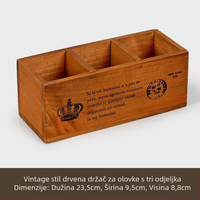 Drveni pladanj za posluživanje - kvadratni oblik, retro stil, površina ručno oslikana, logotip otisnut, mogućnost prilagodbe