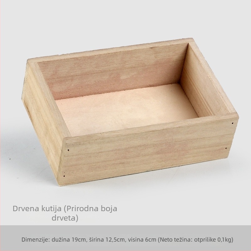 Drveni pladanj za posluživanje - kvadratni oblik, retro stil, površina ručno oslikana, logotip otisnut, mogućnost prilagodbe