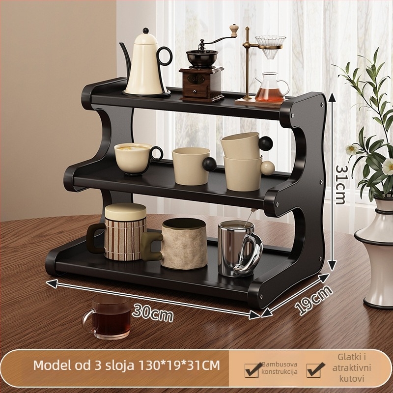 3-stupanjski stolni organizator za šalice i čajne setove, pomični i rastavljivi, otporni na vlagu, materijal Nanzhu