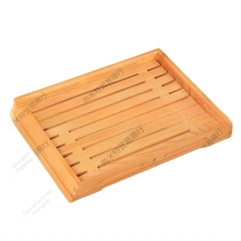 Drveni plitki pladanj za izlaganje, kvadratnog oblika, ručno oslikana površina, prilagodljiv logotip