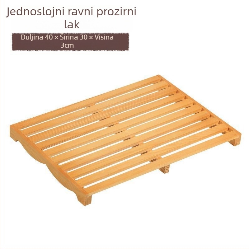 Drveni plitki pladanj za izlaganje, kvadratnog oblika, ručno oslikana površina, prilagodljiv logotip