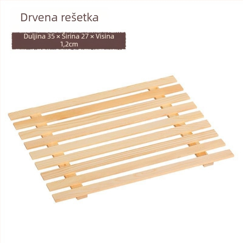 Drveni plitki pladanj za izlaganje, kvadratnog oblika, ručno oslikana površina, prilagodljiv logotip