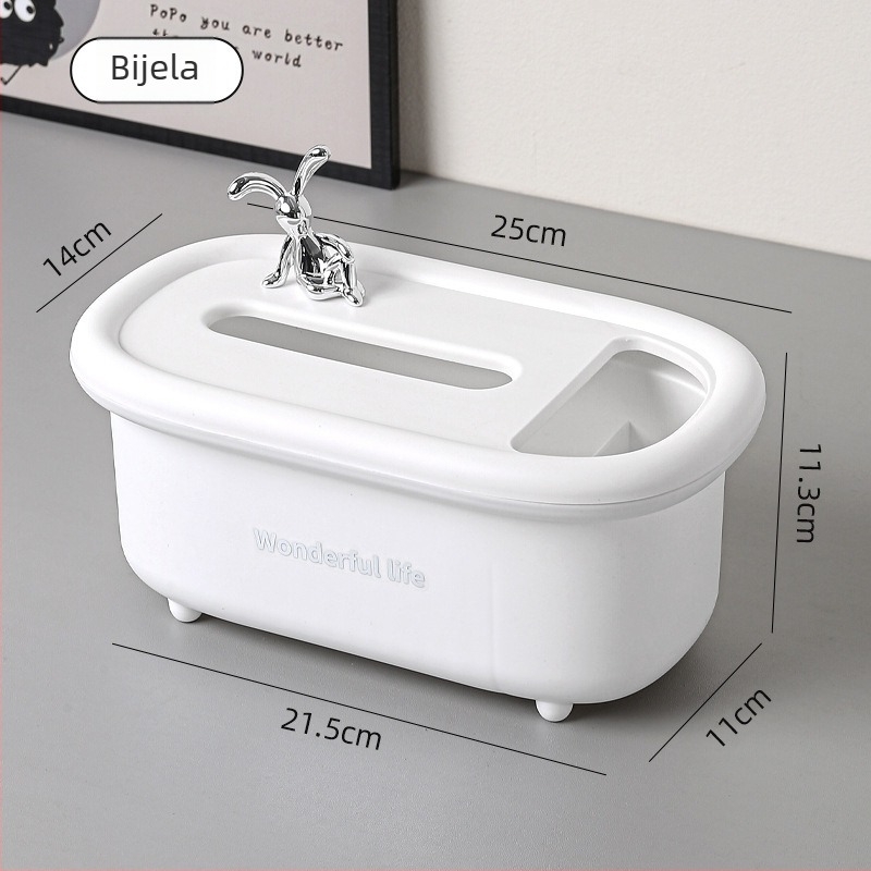 Stolna kutija za maramice, višenamjenska, modernog minimalističnog dizajna — Materijal: PP; Model: 0901/0902; Funkcija: Višenamjenska