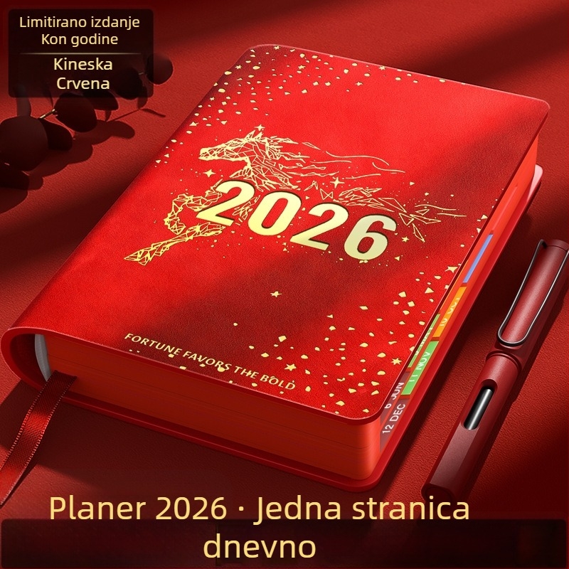 Tjedni planer s PU koricom, bežično povezivanje, Dowling papir, više od 400 stranica