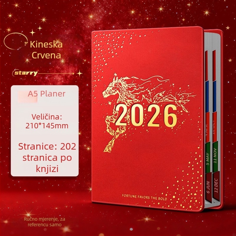 Tjedni planer s PU koricom, bežično povezivanje, Dowling papir, više od 400 stranica