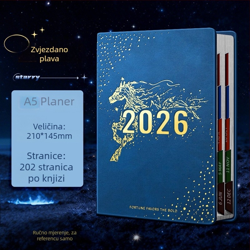 Tjedni planer s PU koricom, bežično povezivanje, Dowling papir, više od 400 stranica