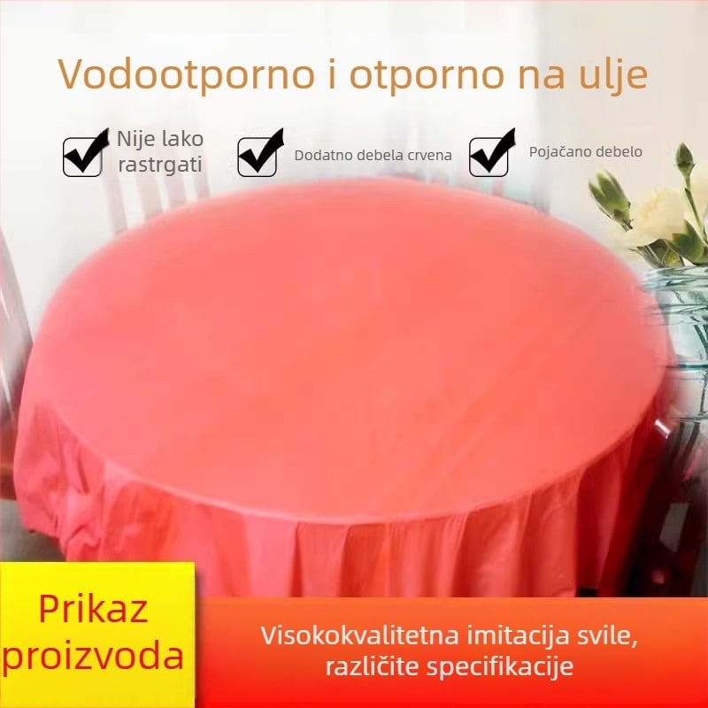 Jednokratna plastična kružna stolnjica, debela, vodootporna