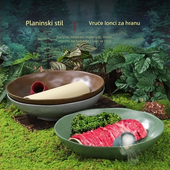 Ploški tanjur, okrugli tanjur od melamina, za govedinu, s prilagodljivim logotipom, nije pogodna za mikrovalnu