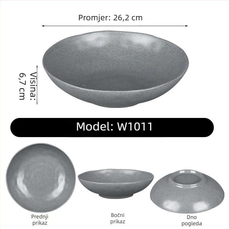 Ploški tanjur, okrugli tanjur od melamina, za govedinu, s prilagodljivim logotipom, nije pogodna za mikrovalnu