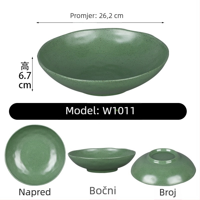 Ploški tanjur, okrugli tanjur od melamina, za govedinu, s prilagodljivim logotipom, nije pogodna za mikrovalnu