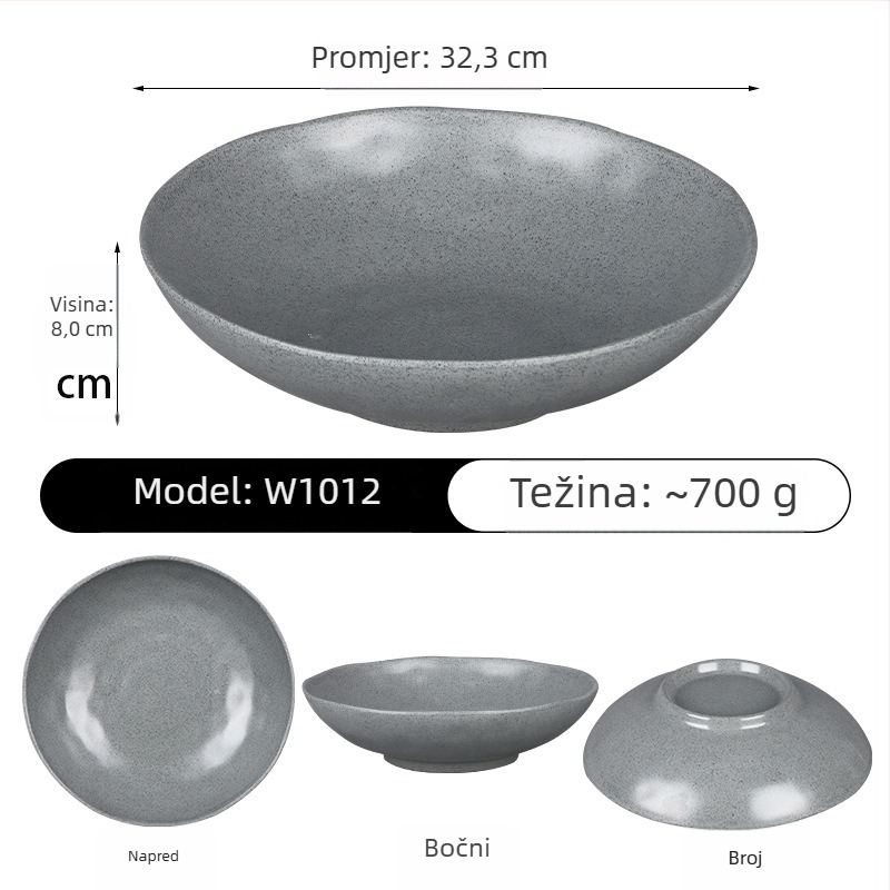 Ploški tanjur, okrugli tanjur od melamina, za govedinu, s prilagodljivim logotipom, nije pogodna za mikrovalnu