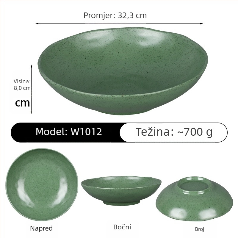 Ploški tanjur, okrugli tanjur od melamina, za govedinu, s prilagodljivim logotipom, nije pogodna za mikrovalnu