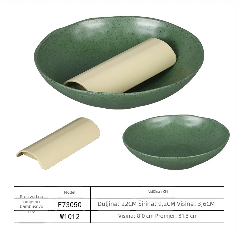 Ploški tanjur, okrugli tanjur od melamina, za govedinu, s prilagodljivim logotipom, nije pogodna za mikrovalnu