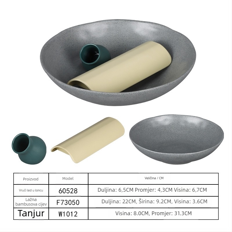 Ploški tanjur, okrugli tanjur od melamina, za govedinu, s prilagodljivim logotipom, nije pogodna za mikrovalnu