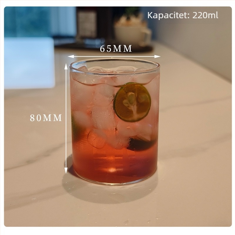 Šalica - borosilikatno staklo, otporno na visoke temperature, moderni minimalistički stil, okrugli oblik, bez ručke