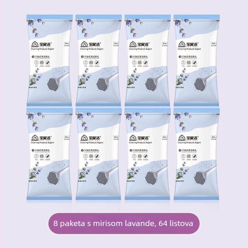 Set četkica za WC, jednokratna, duga ručka, zidni držač, lagana plastika