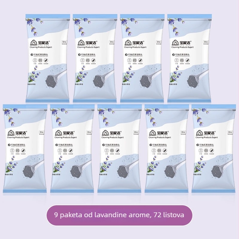 Set četkica za WC, jednokratna, duga ručka, zidni držač, lagana plastika