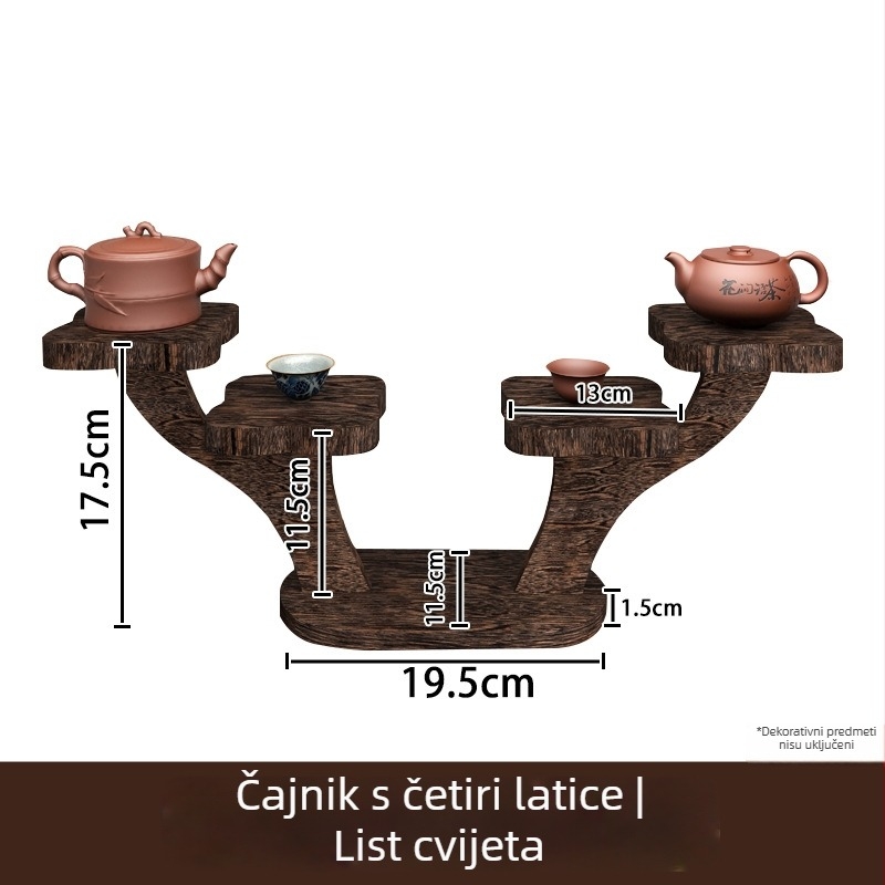 Drveni 3-slojni stolni stalak za kozmetiku i čaše, sklopiv i prenosiv