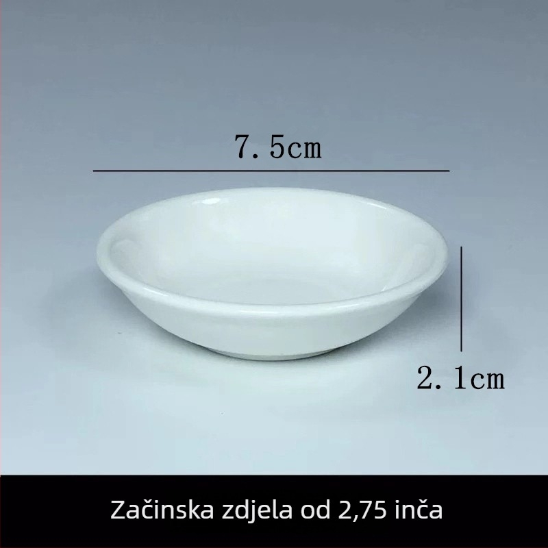 Porcelanski set posuda za umake, 10 kom., okrugle, jednobojne, stil Novi kineski stil