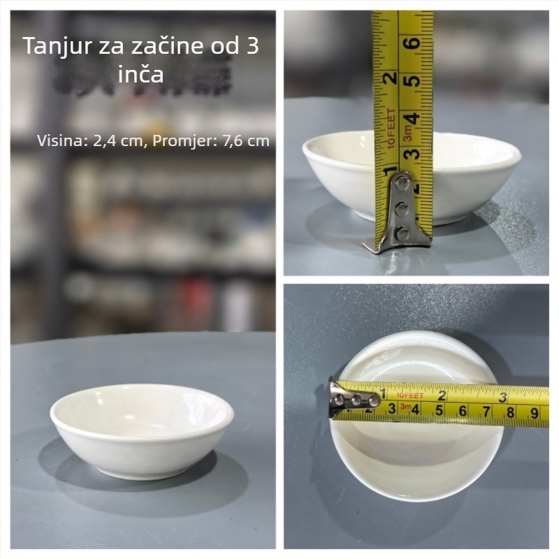 Keramički tanjur za užinu – okrugli, jednobojni, mikrovalna sigurnost, prilagodljiva obrada