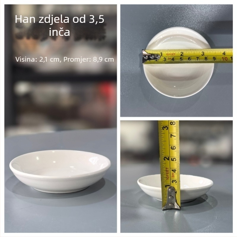 Keramički tanjur za užinu – okrugli, jednobojni, mikrovalna sigurnost, prilagodljiva obrada