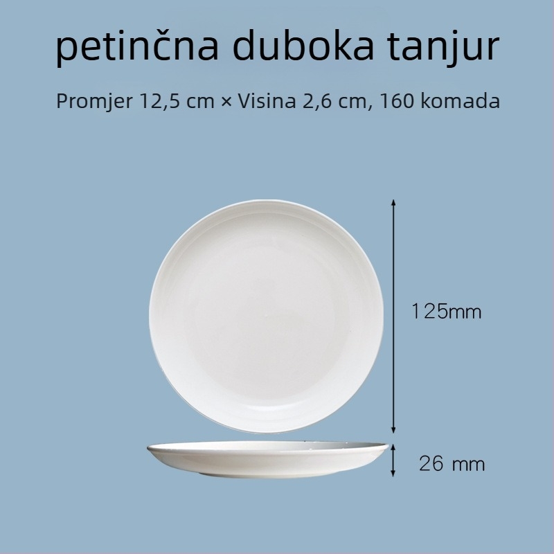 Keramički tanjur za užinu – okrugli, jednobojni, mikrovalna sigurnost, prilagodljiva obrada