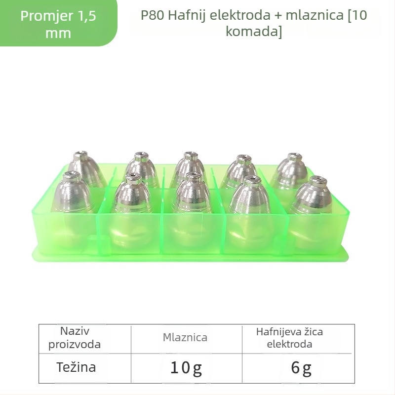 CNC plazma plamenik za rezanje – P80 hafnijski žica, mlaznica, elektroda, pribor za plamenik