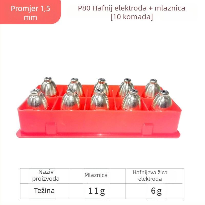 CNC plazma plamenik za rezanje – P80 hafnijski žica, mlaznica, elektroda, pribor za plamenik